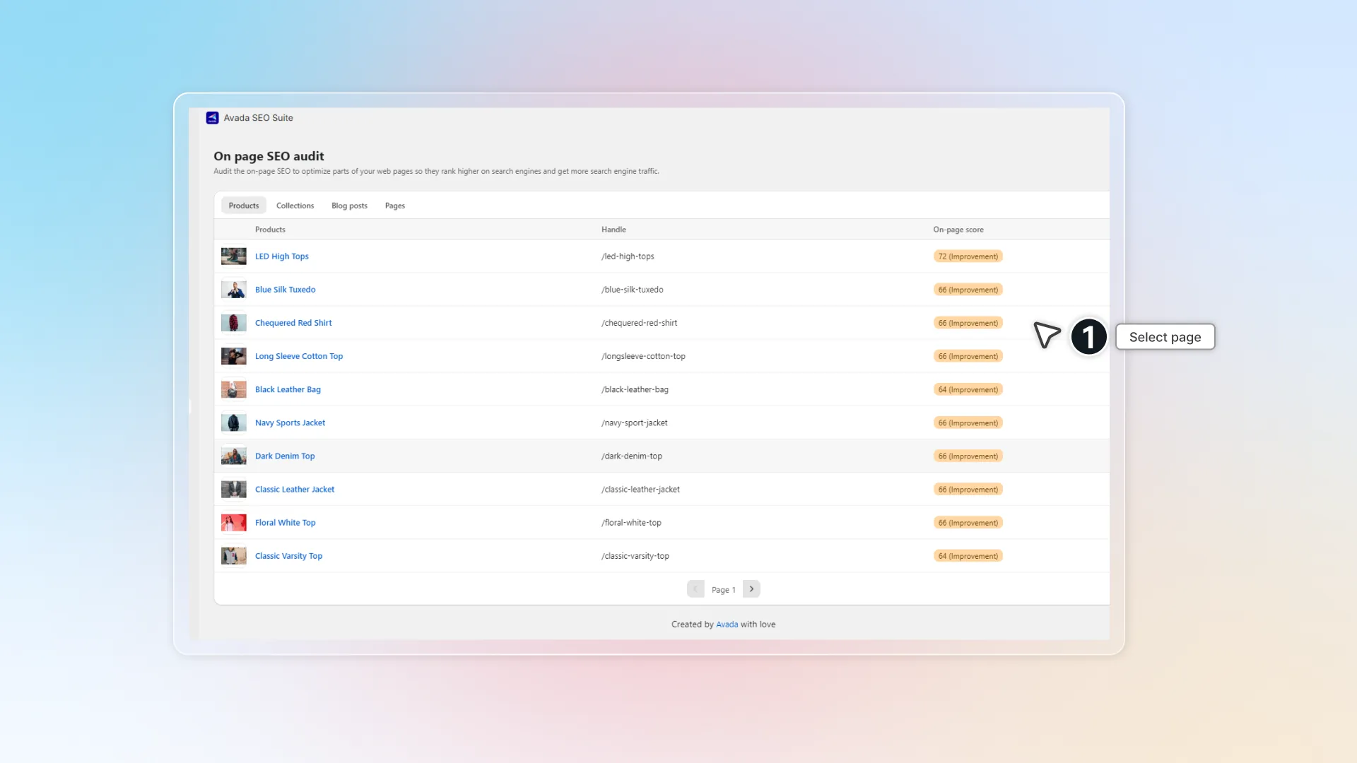 Select page in seo