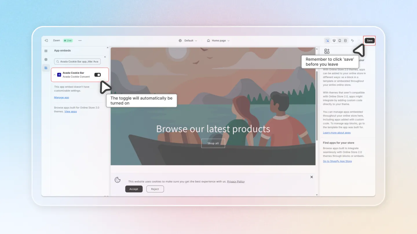 Customize banner appearance