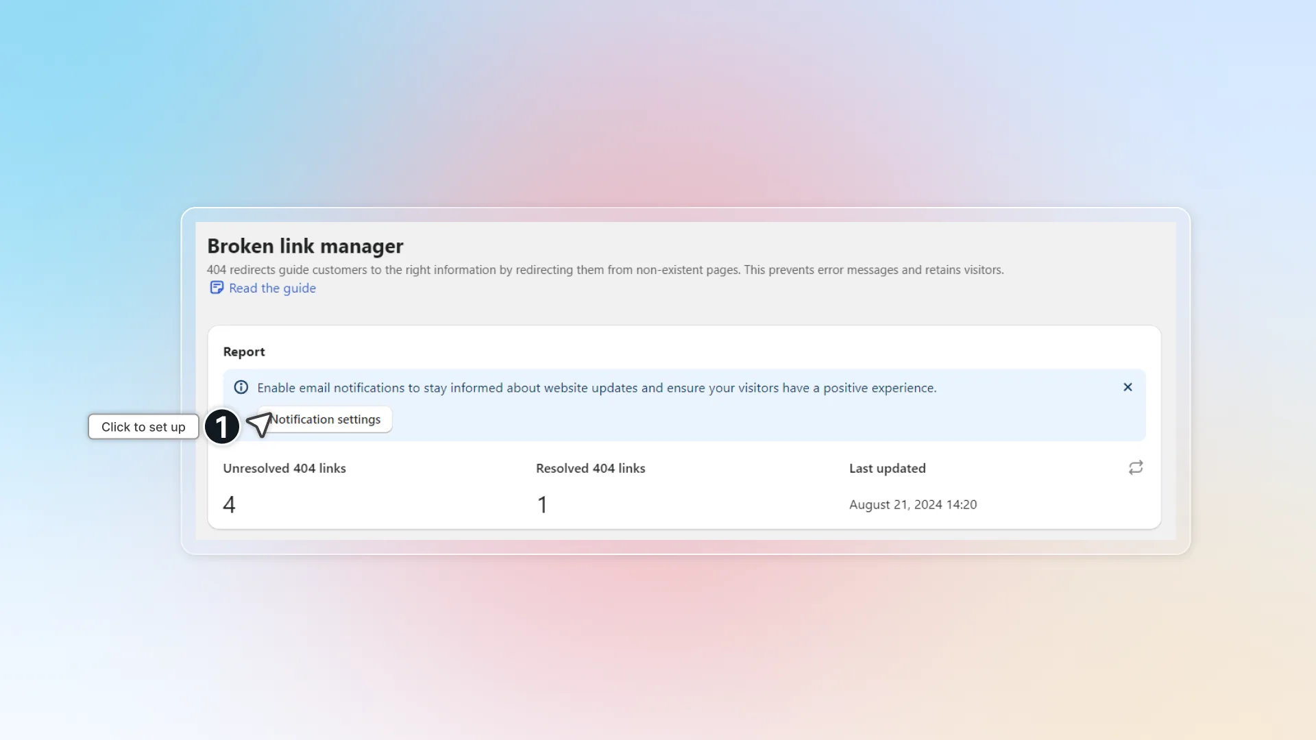 Set up notification
