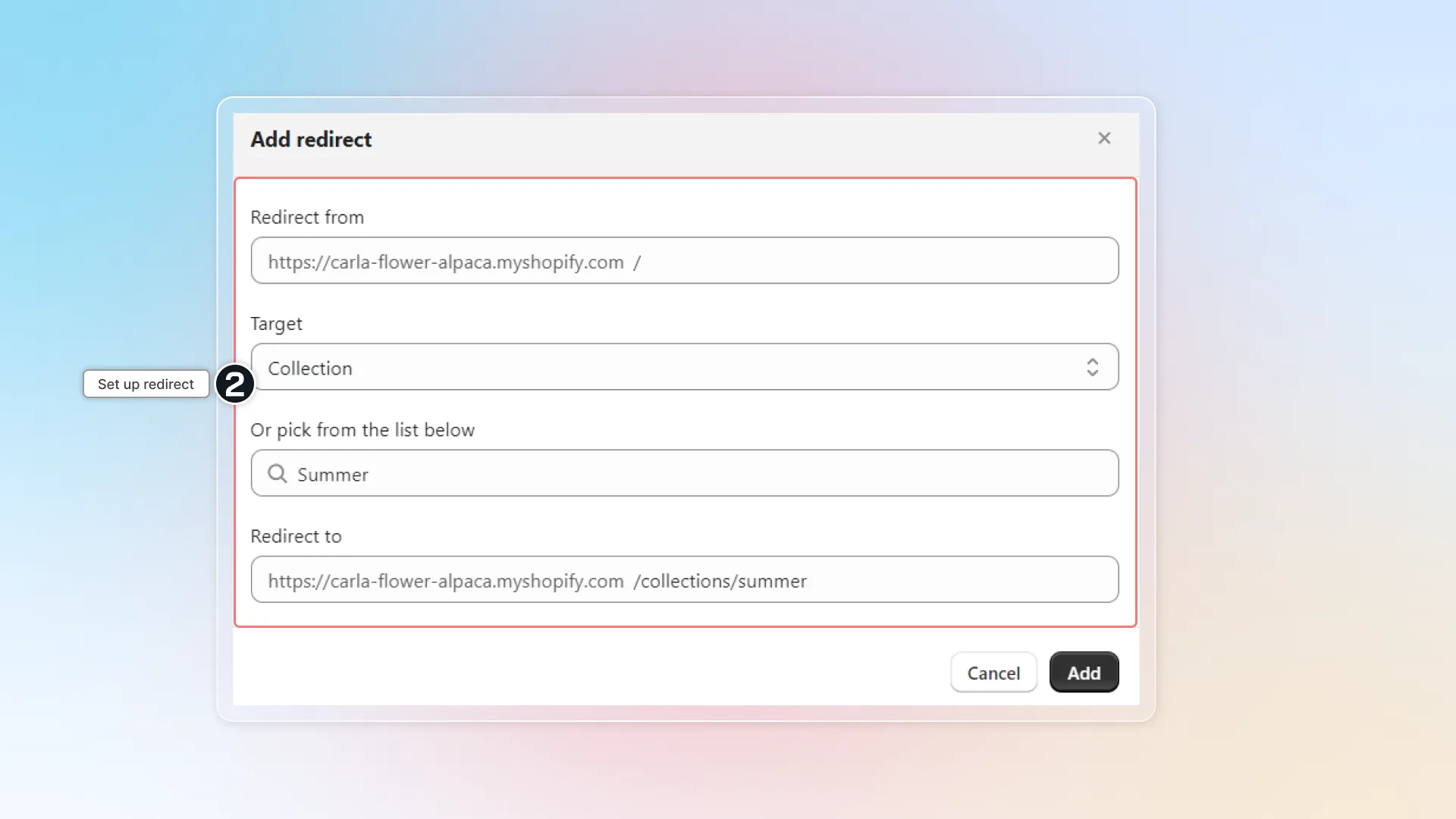 Set up redirects