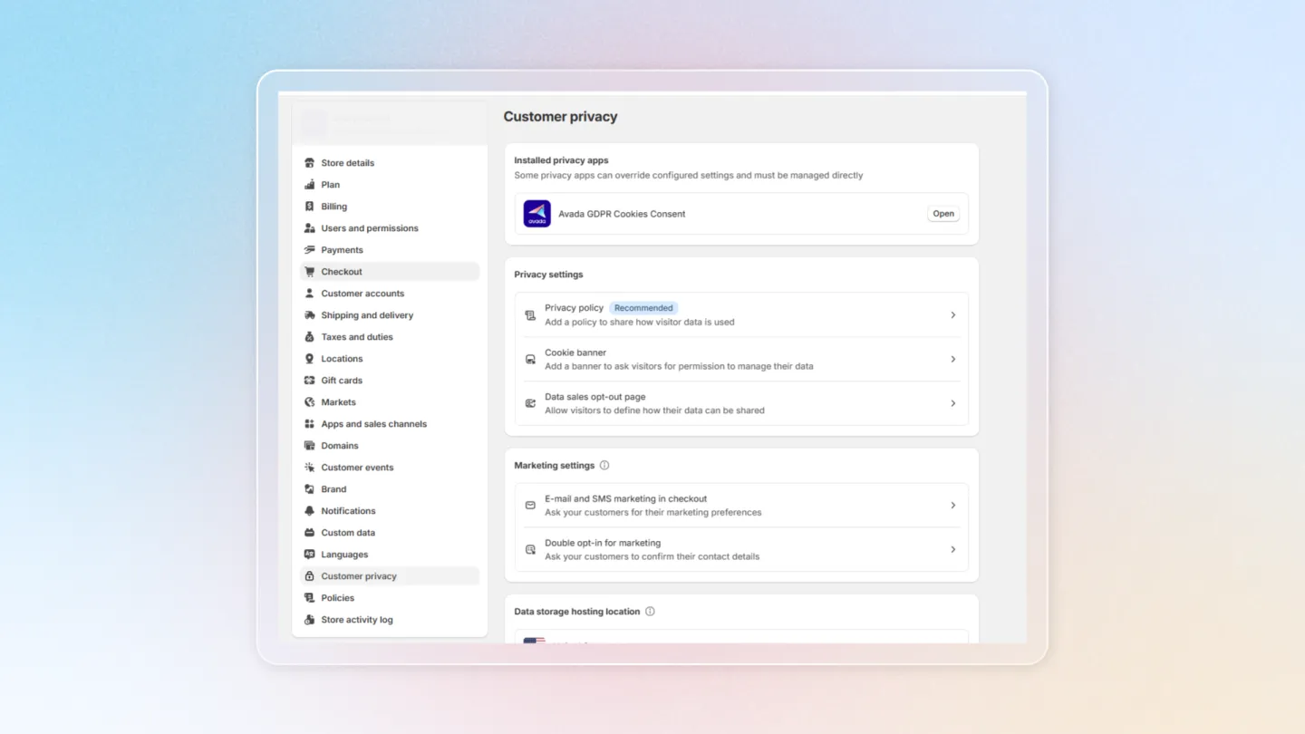 Select GDPR-required regions