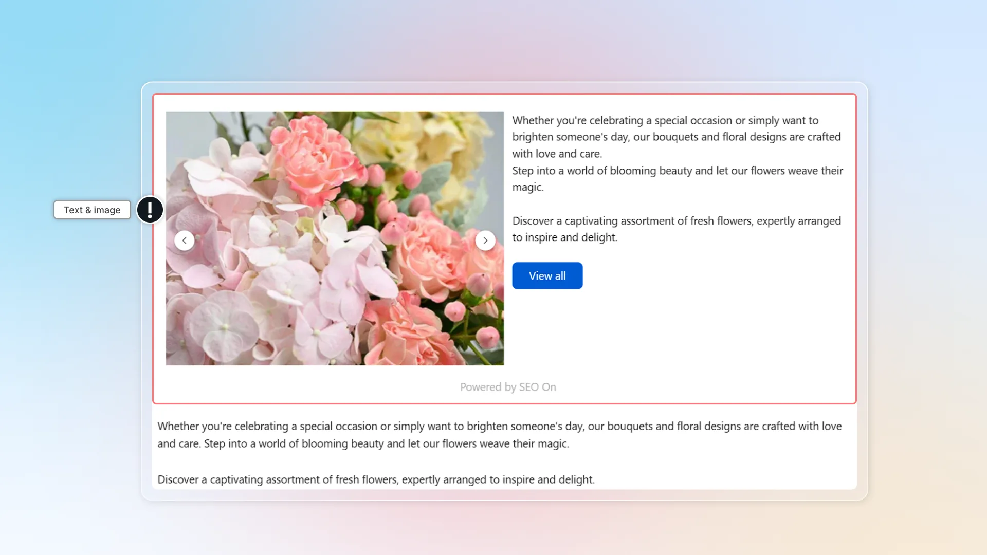 Text and images
