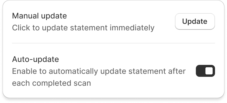 Statement update methods