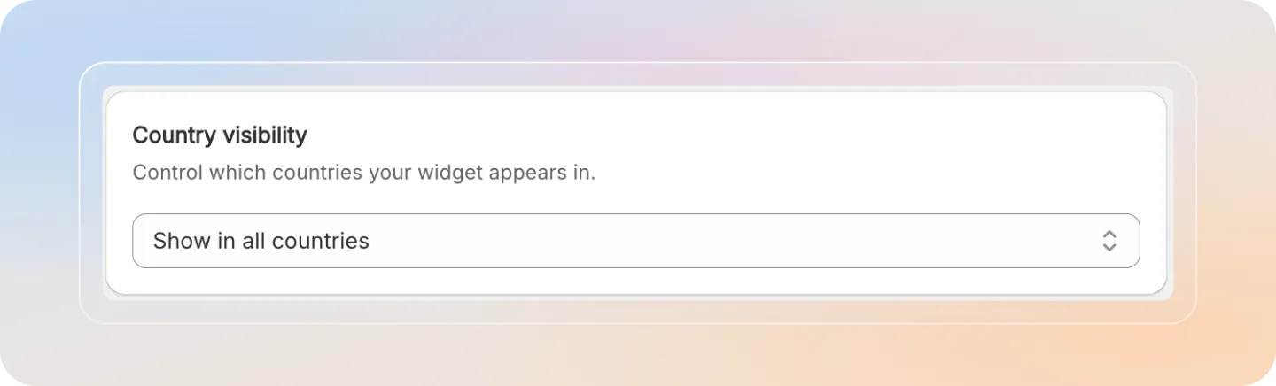 Country visibility settings