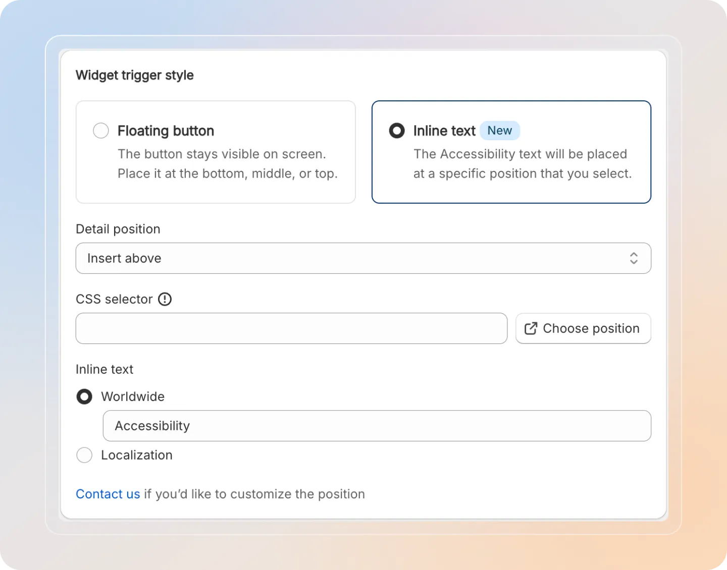 Inline text trigger mode
