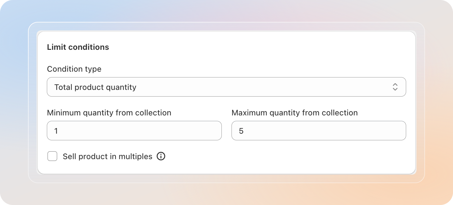 Limit conditions for a collection