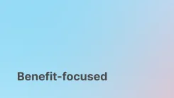 Highlights primary benefits and value proposition for customers
